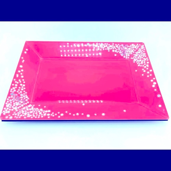 Style Happy Pink Barbie Style Embellished Glass Dresser Tray - Picture 4 of 4